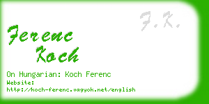 ferenc koch business card